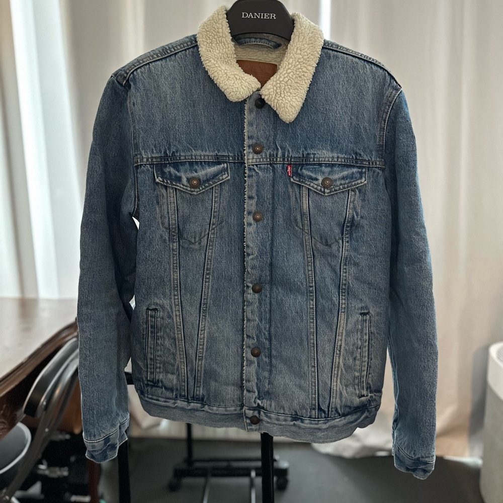 Levi's Men’s Blue Denim Sherpa Jacket Size Large